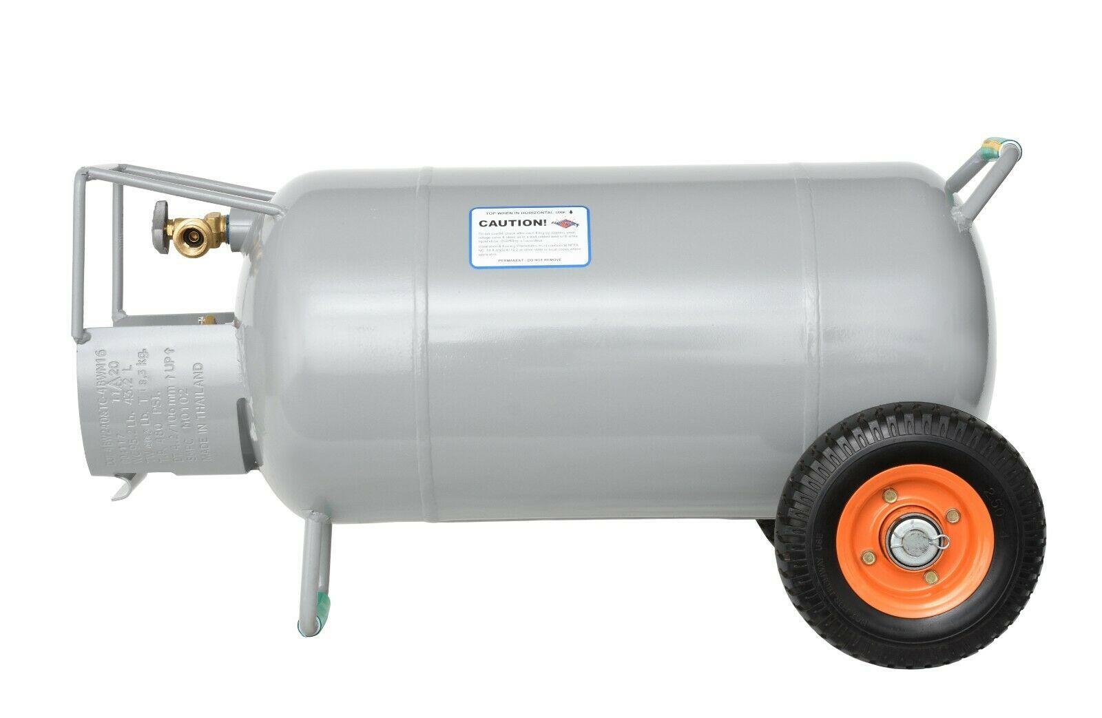 40 LB Horizontal and Vertical HOG Propane Cylinder with Wheels