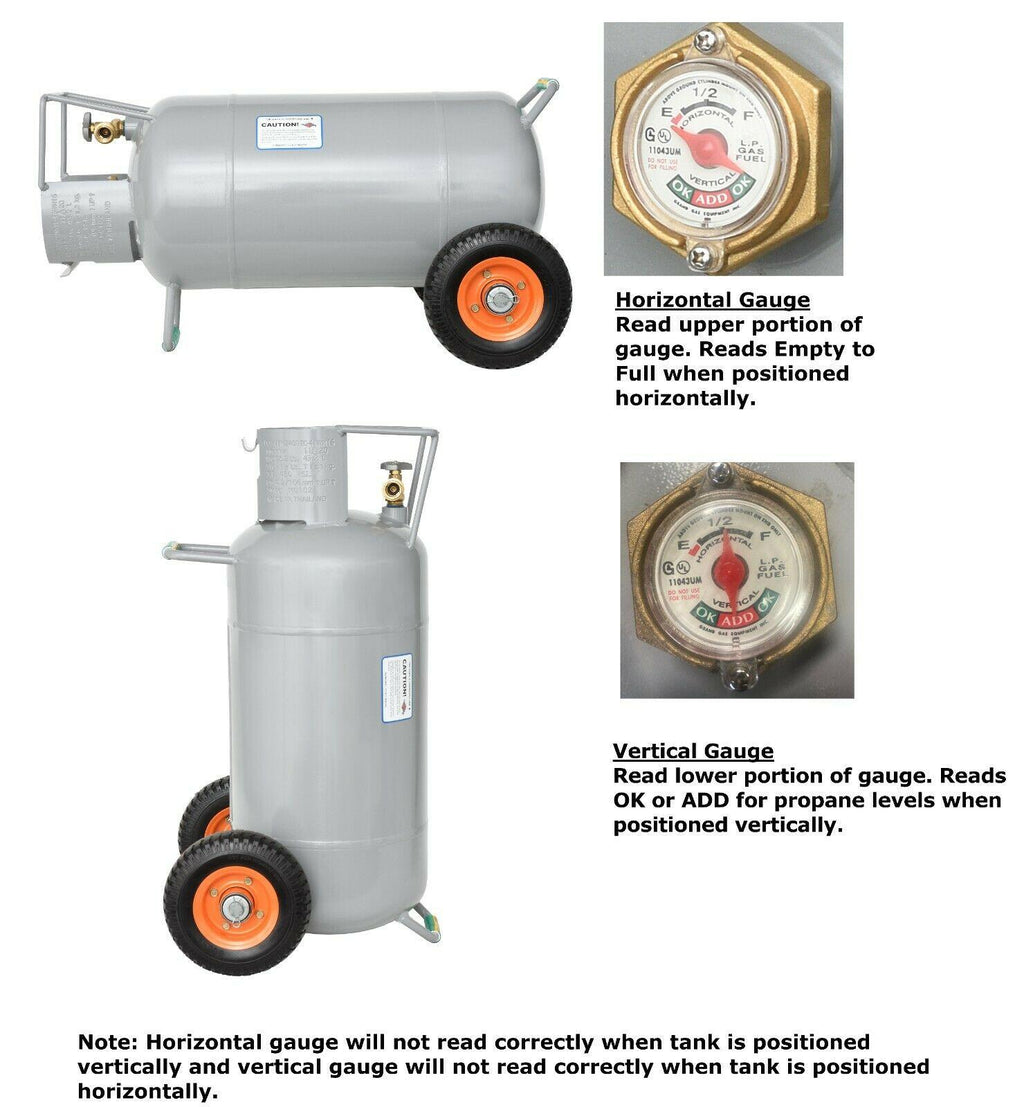 40 LB Horizontal and Vertical HOG Propane Cylinder with Wheels
