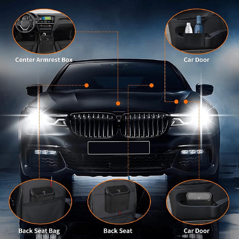 Leak-Proof Mini Car Trash Can with Lid &amp; 2 Packs of 70 GarbaBags - The Perfect Car Accessory!