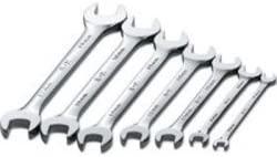7 Piece SuperKrome Metric Open End Wrench Set Tools Equipment Hand Tools