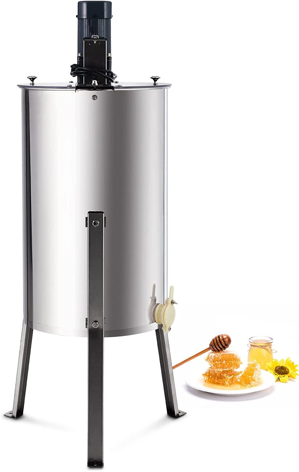 CREWORKS Electric Honey Extractor, Honey Extractor Separator Bee Frame Spinner, Honeycomb Bee Frame Spinner, SS Motorized Honey Extractor Beekeeping Equipment Spinner Drum with Stand