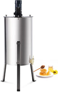 CREWORKS Electric Honey Extractor, Honey Extractor Separator Bee Frame Spinner, Honeycomb Bee Frame Spinner, SS Motorized Honey Extractor Beekeeping Equipment Spinner Drum with Stand