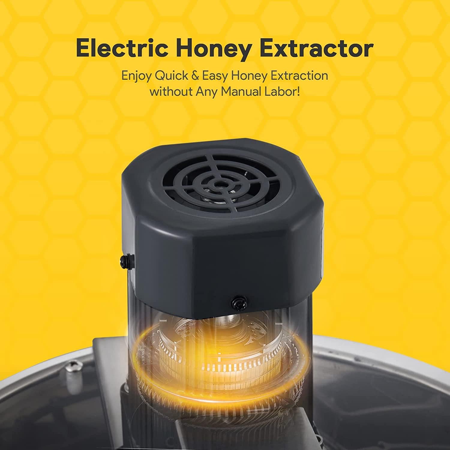 CREWORKS Electric Honey Extractor, Honey Extractor Separator Bee Frame Spinner, Honeycomb Bee Frame Spinner, SS Motorized Honey Extractor Beekeeping Equipment Spinner Drum with Stand