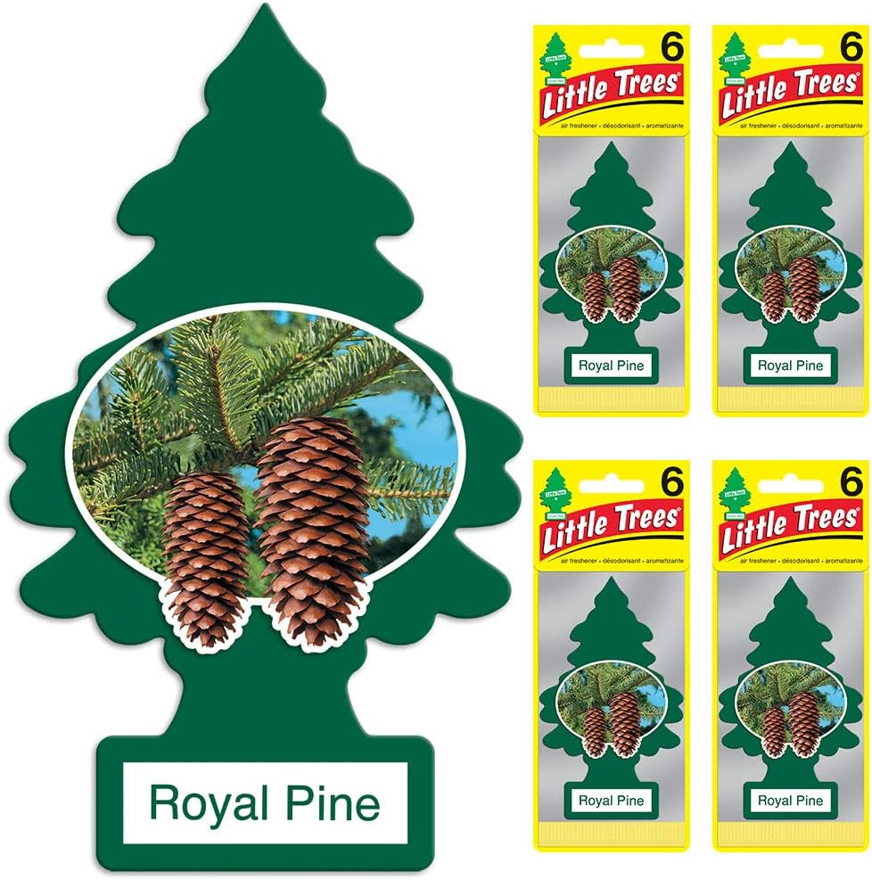 LITTLE TREES Air Fresheners Car Air Freshener. Hanging Tree Provides Long Lasting Scent for Auto or Home. Royal Pine, 24 Air Fresheners