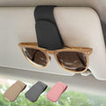 Ompellus Magnetic Leather Sunglass Holder, Eyeglass Hanger Clip for Car Sun Visor, Suitable for Different Size Eyeglasses(Black)