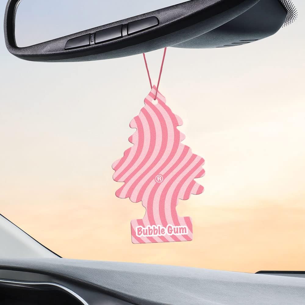 LITTLE TREES Air Fresheners Car Air Freshener. Hanging Tree Provides Long Lasting Scent for Auto or Home. Bubble Gum, 24 Air Fresheners