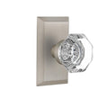 Studio Plate 2-3/4 in. Backset Satin Nickel Privacy Bed/Bath Waldorf Door Knob