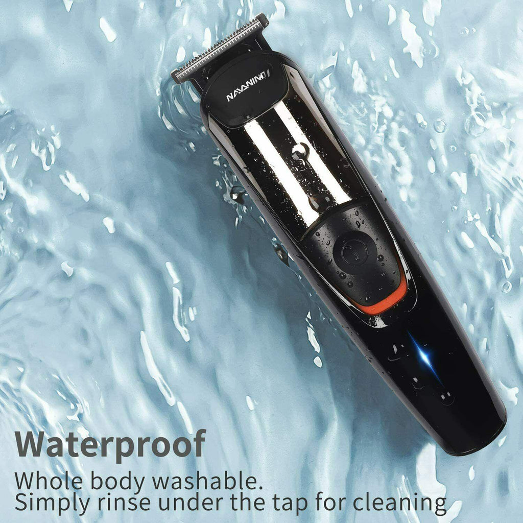 NAVANINO Trimmer Mens Barber Electric Waterproof 5 On 1.5 Heads Dual