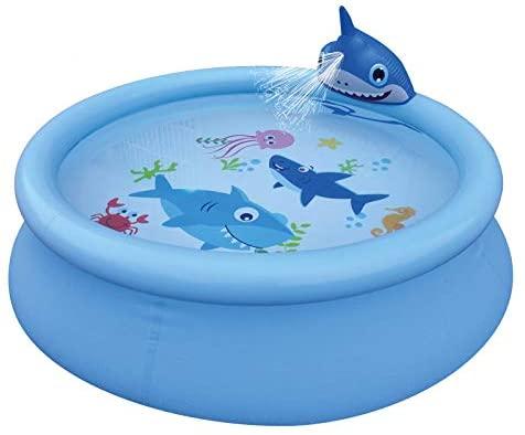 LIZHAIMING Household Folding Inflatable Children's Swimming Pool, Outdoor Inflatable Swimming Bucket, Cute Cartoon Pattern, Enjoy Cool Summer,C