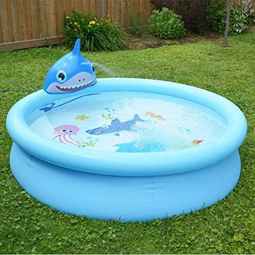 LIZHAIMING Household Folding Inflatable Children's Swimming Pool, Outdoor Inflatable Swimming Bucket, Cute Cartoon Pattern, Enjoy Cool Summer,C