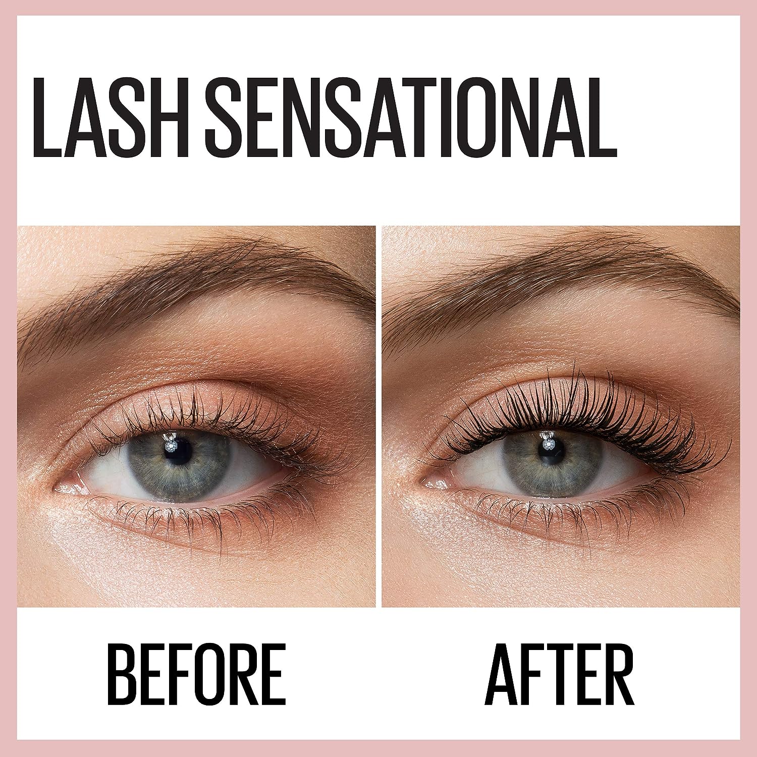 Maybelline New York Lash Sensational Waterproof Mascara, Lengthening and Volumizing for a Full Fan Effect, Brownish Black, 1 Count