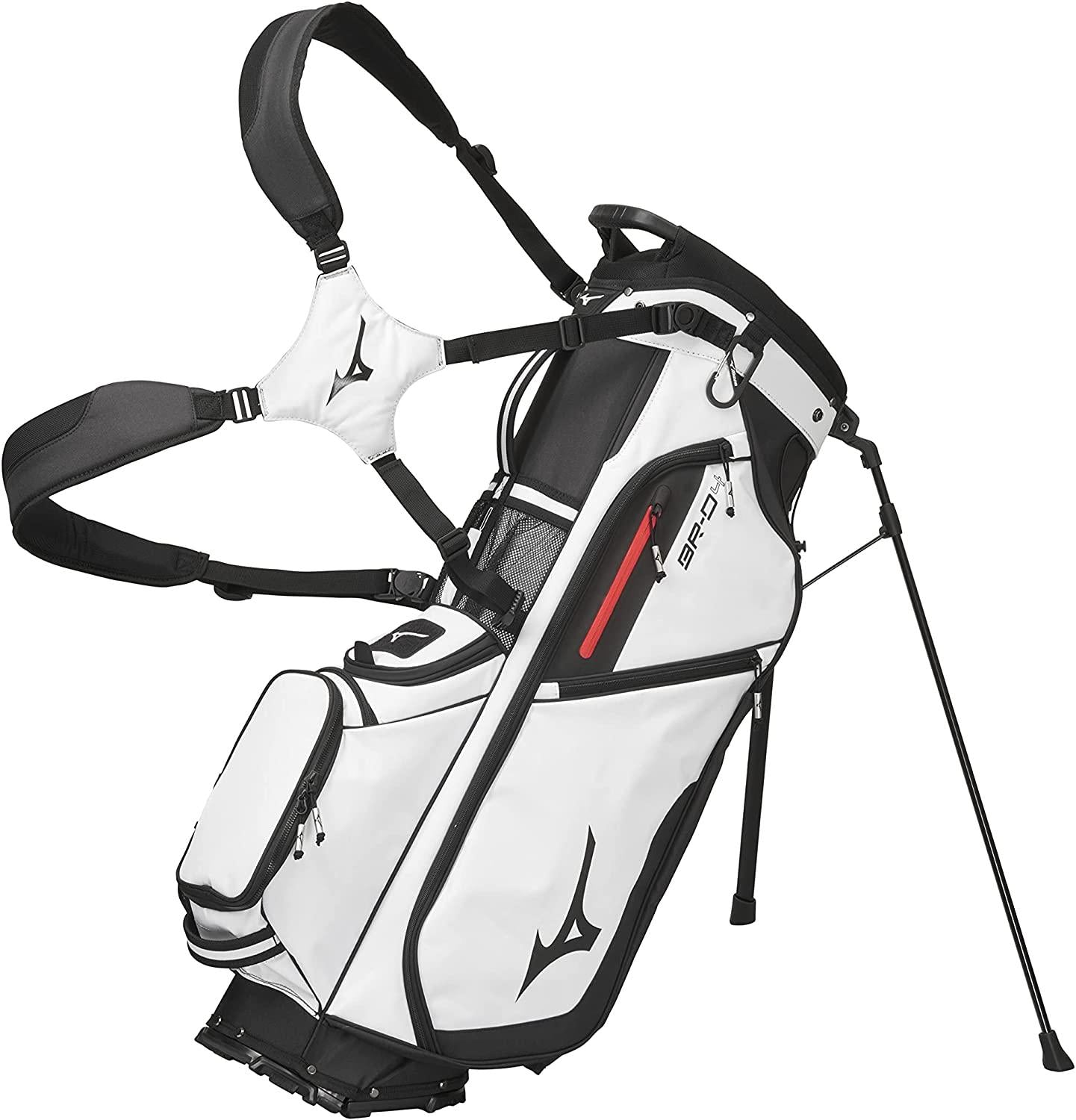 Mizuno BR-D4 6-WAY Golf Stand Bag | 6 Way Top Cuff | 3 Full Length Dividers | Dual Shoulder Straps | Full Length Stand Legs | Insulated Drink Pouch