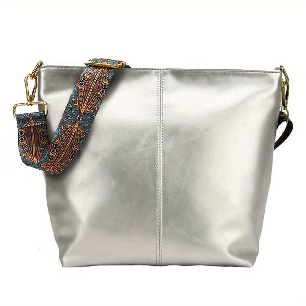 Geometric Strap Hobo Bag, LarCapacity Crossbody Bag, Women's Retro Style Shoulder Bag