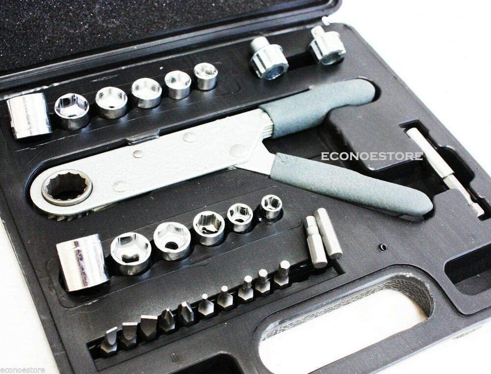 29 Pc Power Wrench Socket Hand Ratchet Tool Set Kit &amp; Accessories