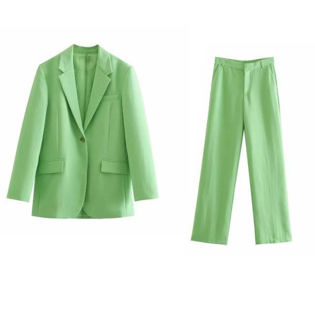 green long sleeve office suit