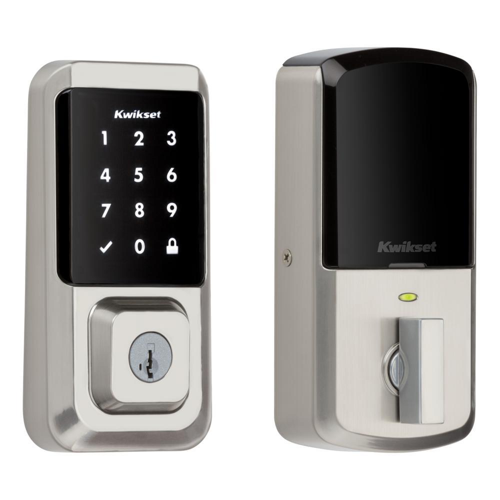 HALO Satin Nickel Single-Cylinder Electronic Smart Lock Deadbolt Featuring SmartKey Security, Touchscreen and Wi-Fi