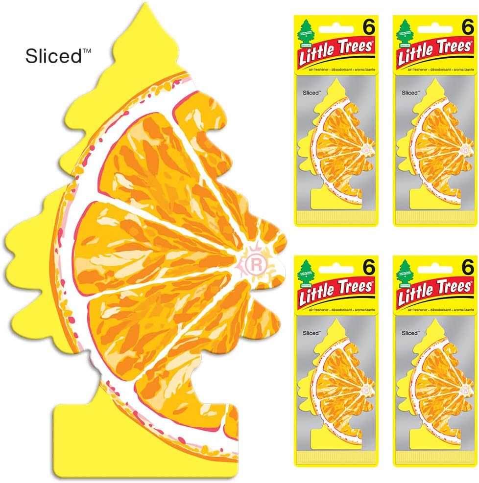 LITTLE TREES Air Fresheners Car Air Freshener. Hanging Tree Provides Long Lasting Scent for Auto or Home. Sliced, 24 Air Fresheners