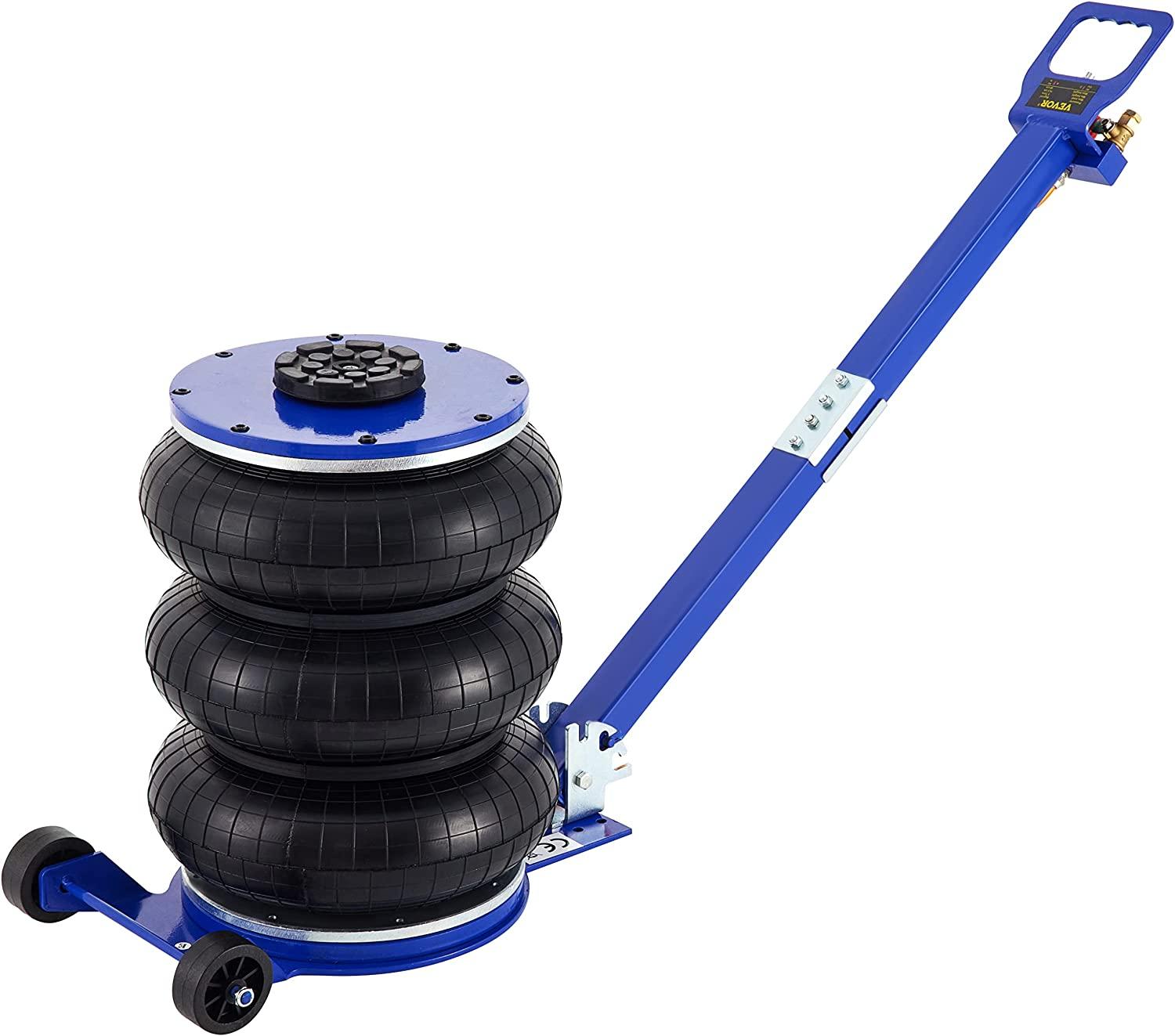 Bag Air Jack 11000lbs Capacity Pneumatic Jack  Lift 5T, Heavy Duty, Car Repair Jacks and Floor Jacks, Folding Rod Fast Lifting, Triple Bag, with Two Wheels,  Car Lifting Jack