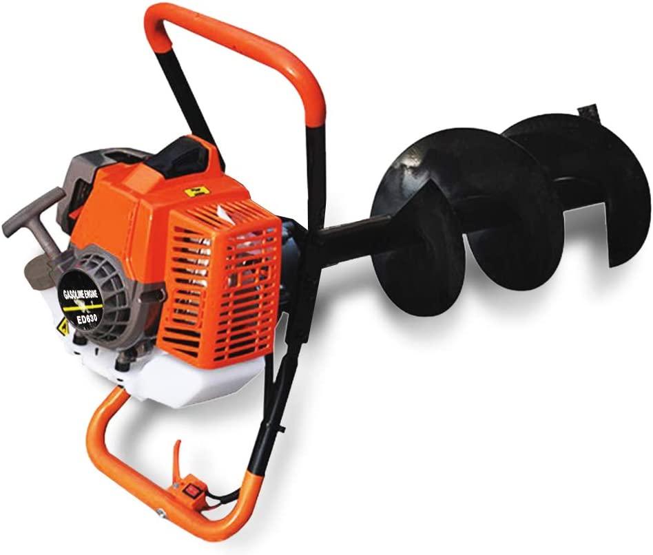 DC HOUSE 63CC Heavy Duty Gas Powered Post Hole Digger with 12 Inch Earth Auger Drill Bit(Digger + 12 inch Auger Bit)  in 2 packages