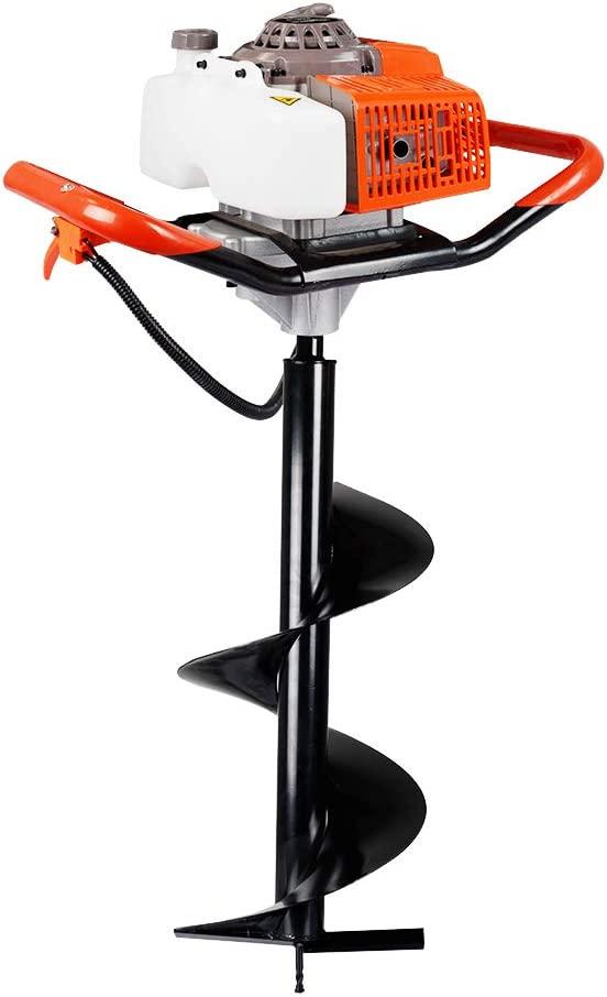 DC HOUSE 63CC Heavy Duty Gas Powered Post Hole Digger with 12 Inch Earth Auger Drill Bit(Digger + 12 inch Auger Bit)  in 2 packages