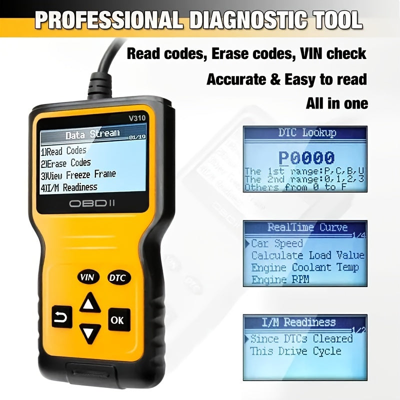 Car OBD2 Scanner,  Code Reader Engine Fault Code Reader Scanner Diagnostic Scan Tool For All OBD II Protocol Cars Since 1996