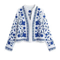 floral embroidery loose cardigan