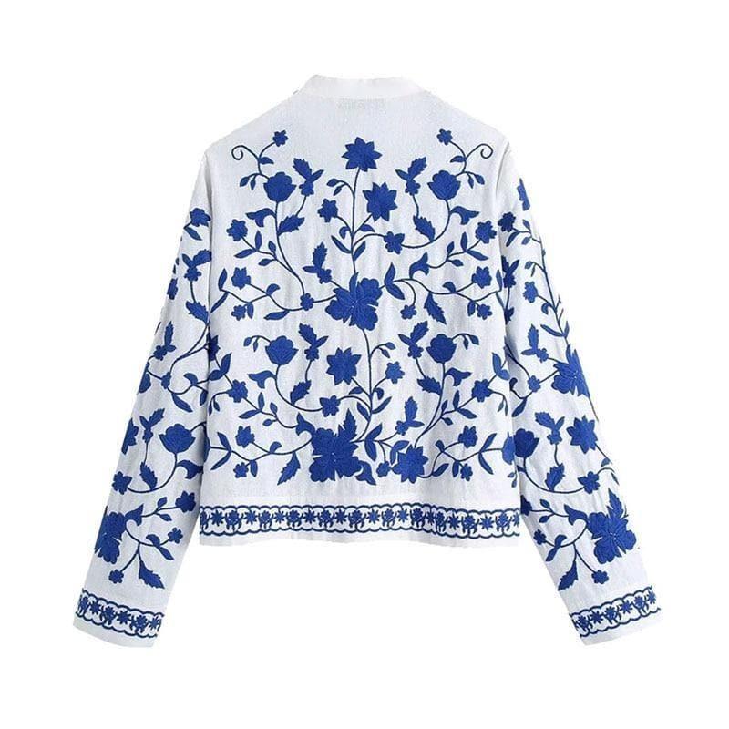 floral embroidery loose cardigan