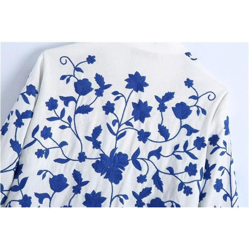 floral embroidery loose cardigan