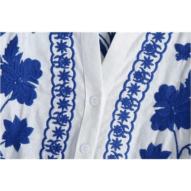 floral embroidery loose cardigan