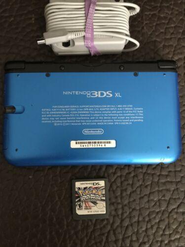 3DS XL Handheld Console - Blue/Black W/ Charger &amp; Pokémon Platinum Game