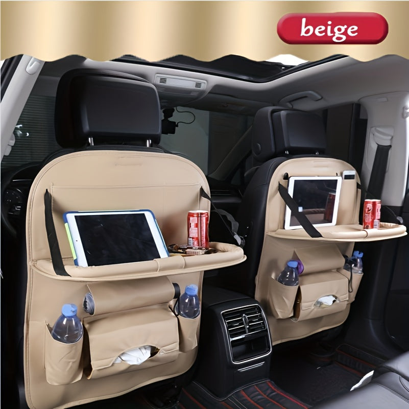 1pc Car Back Seat Organizers, StoraPockets Kick Mats Car Back Seat Protectors Tissue Boxcup Holder Laptop Table Car Eating Tray For ParOnly