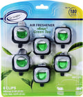 Air Jungles Green Tea Scent Car Air Freshener Clip, 6 Car Freshener Vent Clips, 4ml Each, Long Lasting Air Freshener for Car, Up to 180 Days Car Refresher Odor Eliminator