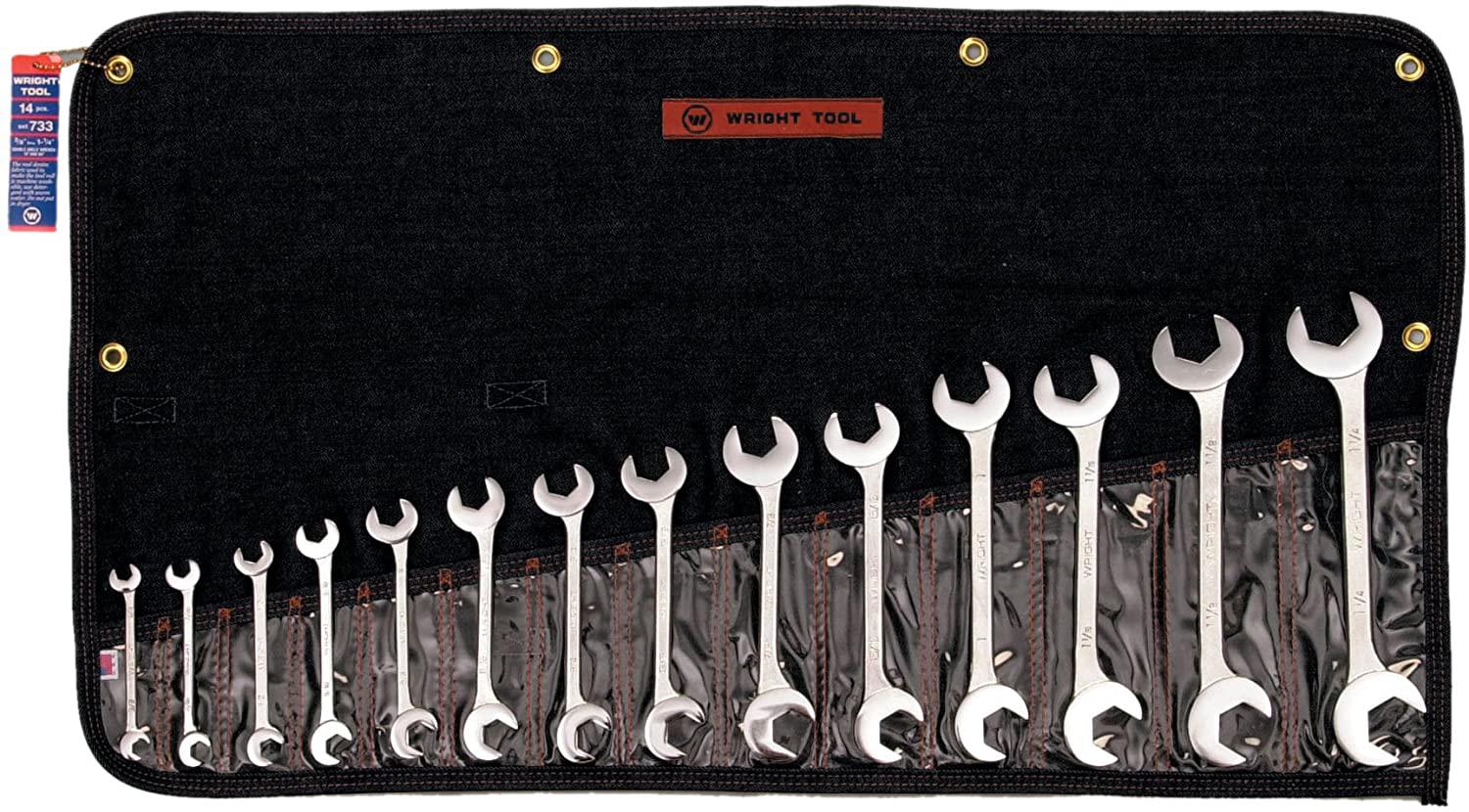 Wright Tool 733 Open End, Double Angle 15 and 60 Degrees (14-Piece)