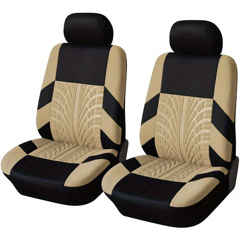 Car Seat Covers, Polyester Front Pairs Gray Black Tan Blue Red Car Seat Cushion Universal Car Seat Protector Decoration Auto Accessories Thick Foam