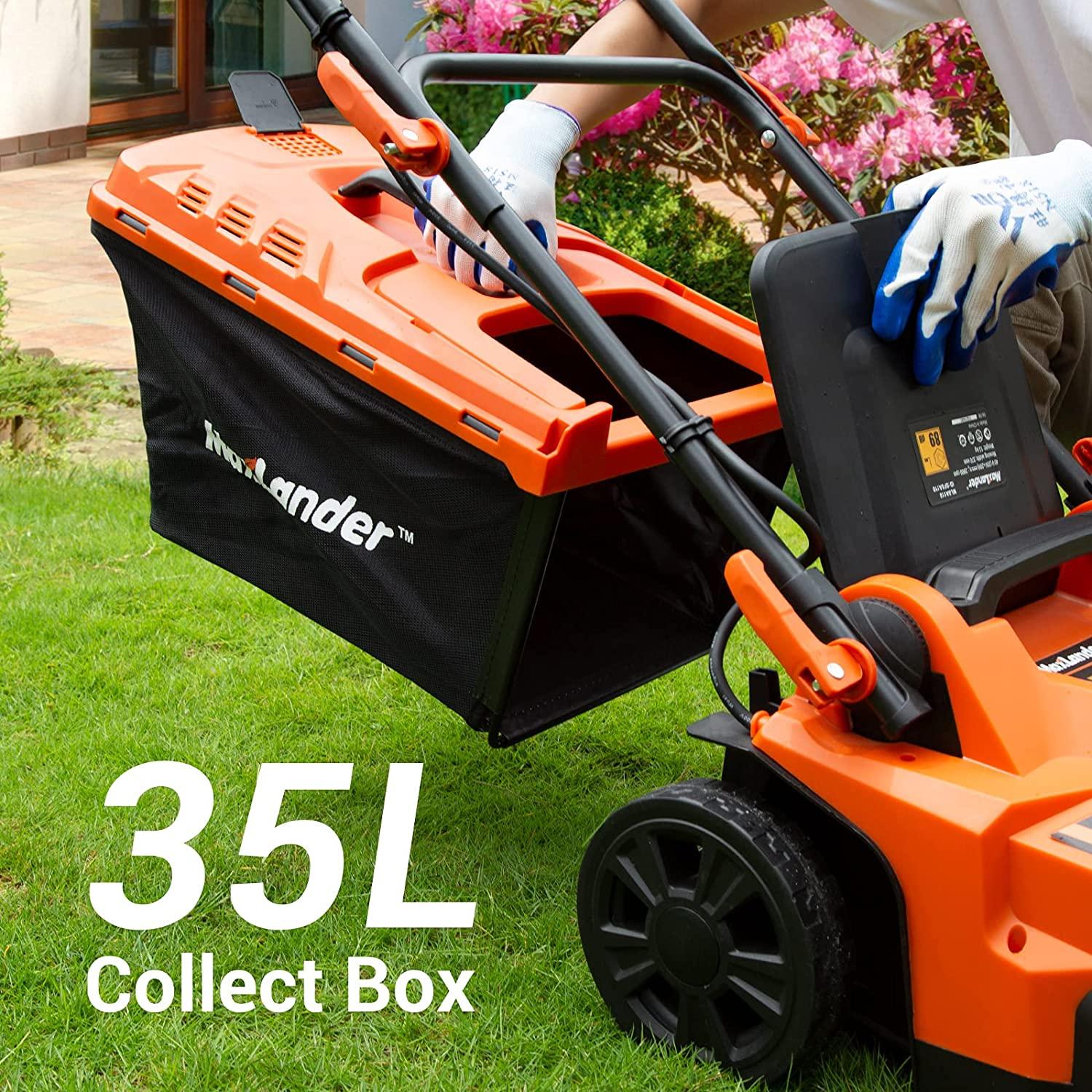 MAXLANDER 40V Cordless Lawn Mower 15 inch Brushless Motor 4.0AH Battery and Charger Included 6 Position Height