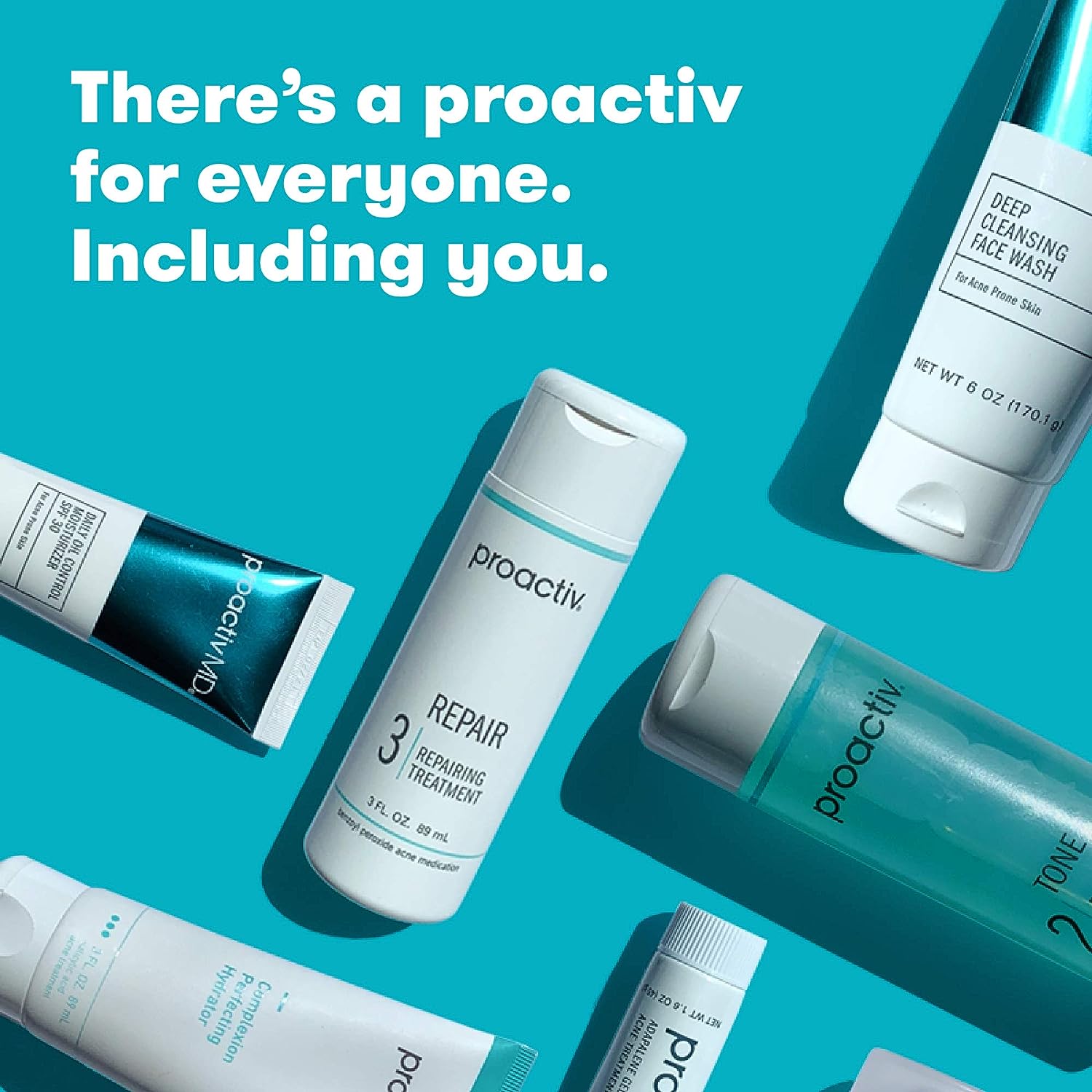 Proactiv 3 Step Acne Treatment - Benzoyl Peroxide Face Wash, Repairing Acne Spot Treatment for Face and Body, Exfoliating Toner - 90 Day Complete Acne Skin Care Kit