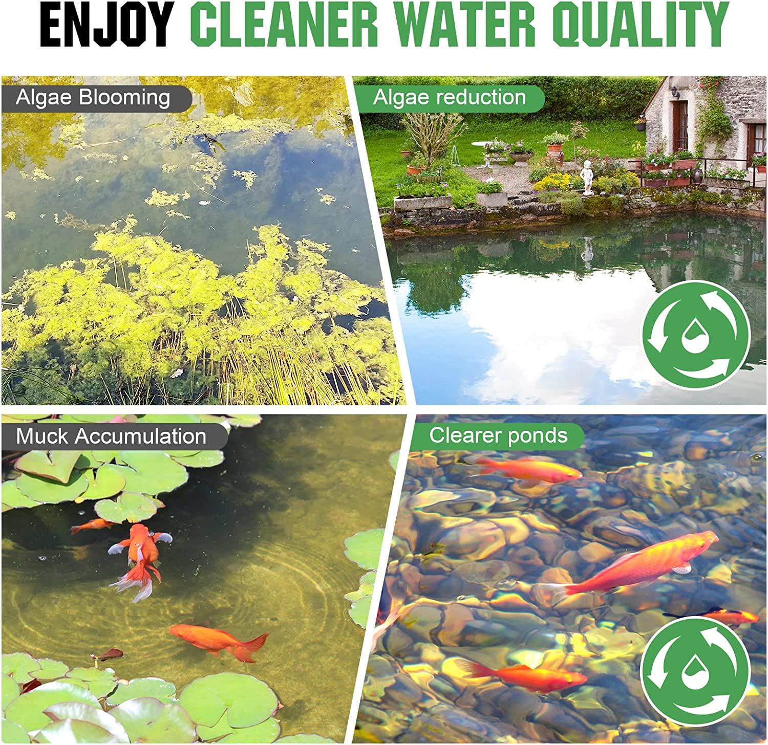 550W Pond or Lake Aeration Pump Kit, 5.76CFM Pond Aerator Pump, Dual 8.5" Air Diffusers with 100" Weighted Tube Fo 3 Acres Pond & Lake