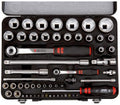 Wurth 9651756 Chiavi a bussola 1/4+1/2 Würth Zebra, assortite, esagonali, 56 pezzi in cassetta, Black
