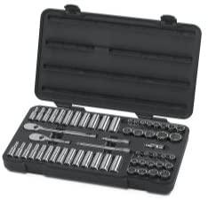 57 Piece 3/8"" Drive 12 Point SAE/Metric Socket Set Tools Equipment Hand Tools
