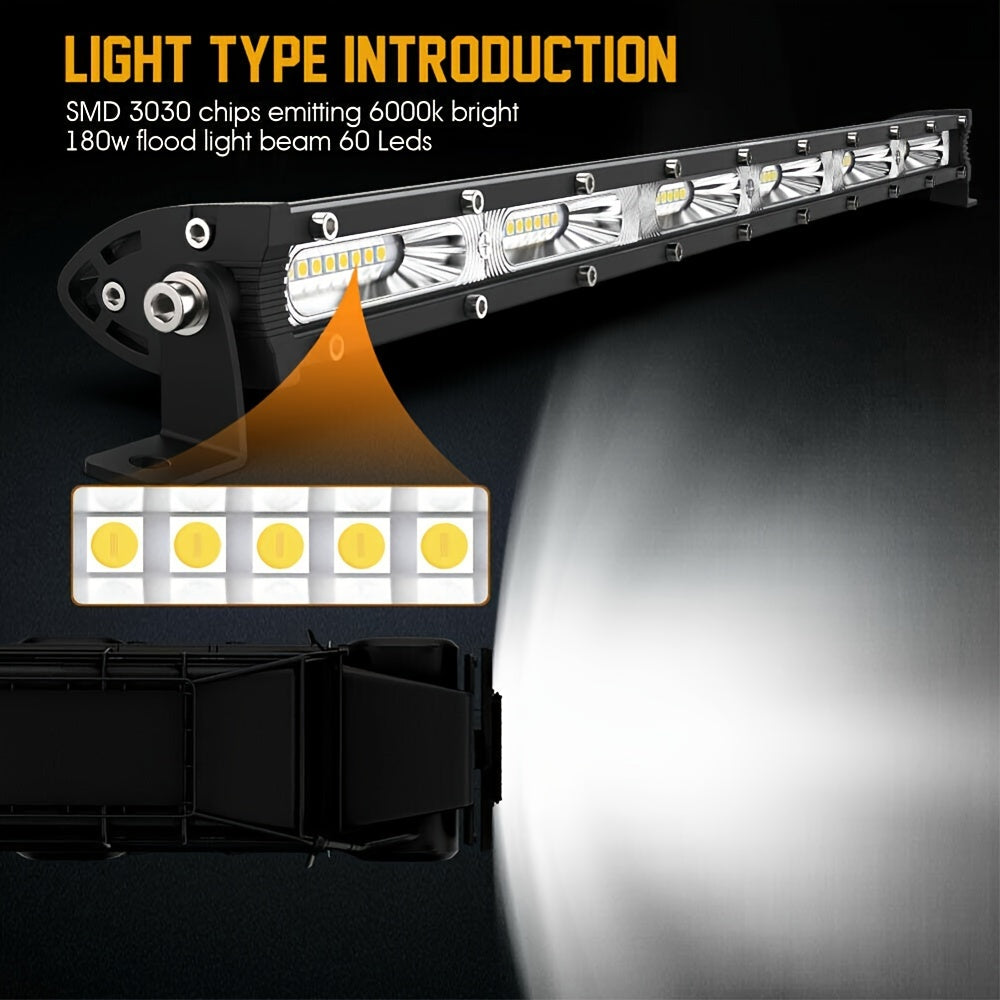 LED Work Light Ultra-thin Single Row LED Light Bar Suitable For Off-road 4x4  Car SUV Trucks Tractor Fog Lights 12V/24V Spot Flood  Light Bar