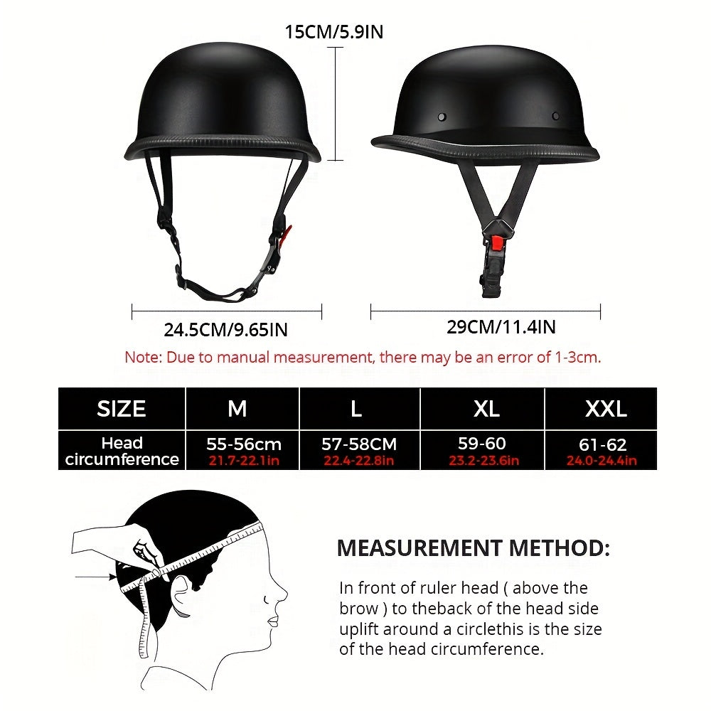 Motorcycle Helmet German Motorciker  Motorcycle Open Face Moto Retro Half Helmet Chopper Biker DOT Size M-XXL