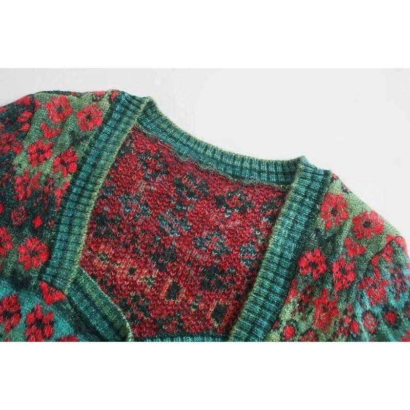 square collar knitted sweater
