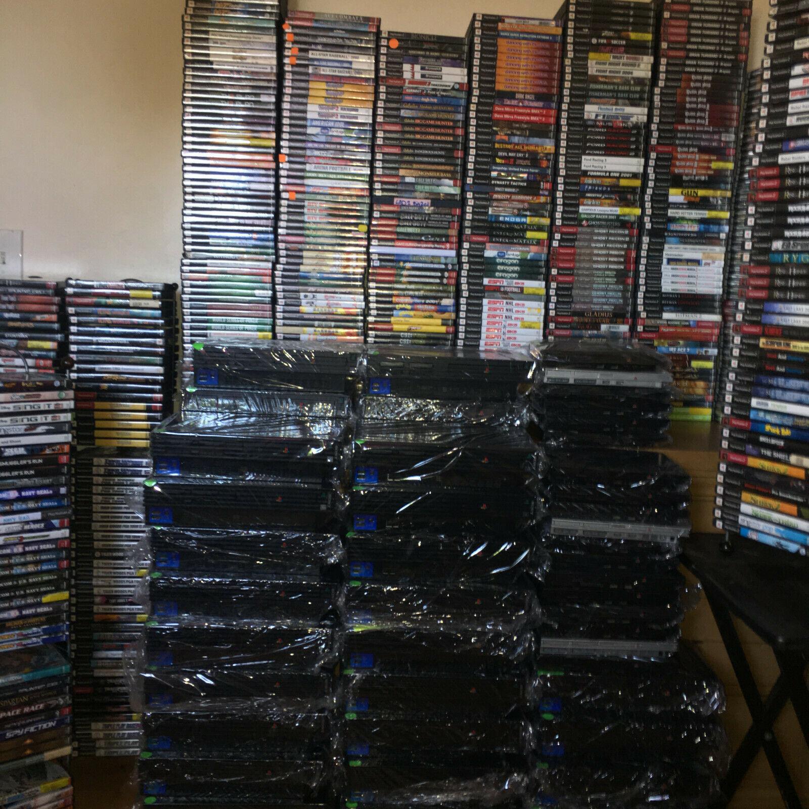 SONY PLAYSTATION 2 PS2 FAT OR SLIM CONSOLE LOT BUNDLE WITH 7 GAMES