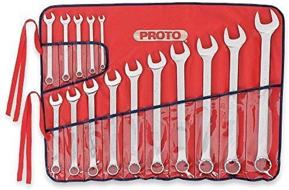 Stanley Proto J1200FASD Combination Wrench Set, 15-Piece, 12 Point