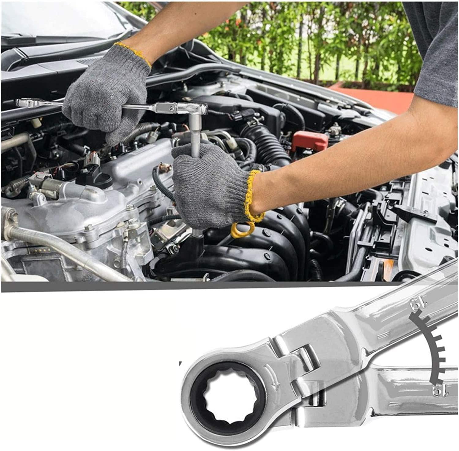 CHENJIAO Wrench 14pcs Keys Set Multitool Wrench Ratchet Spanners Set Hand Tool Wrench Set Universal Wrench Tool Car Repair Tools (Color : 6 19MM 14P)