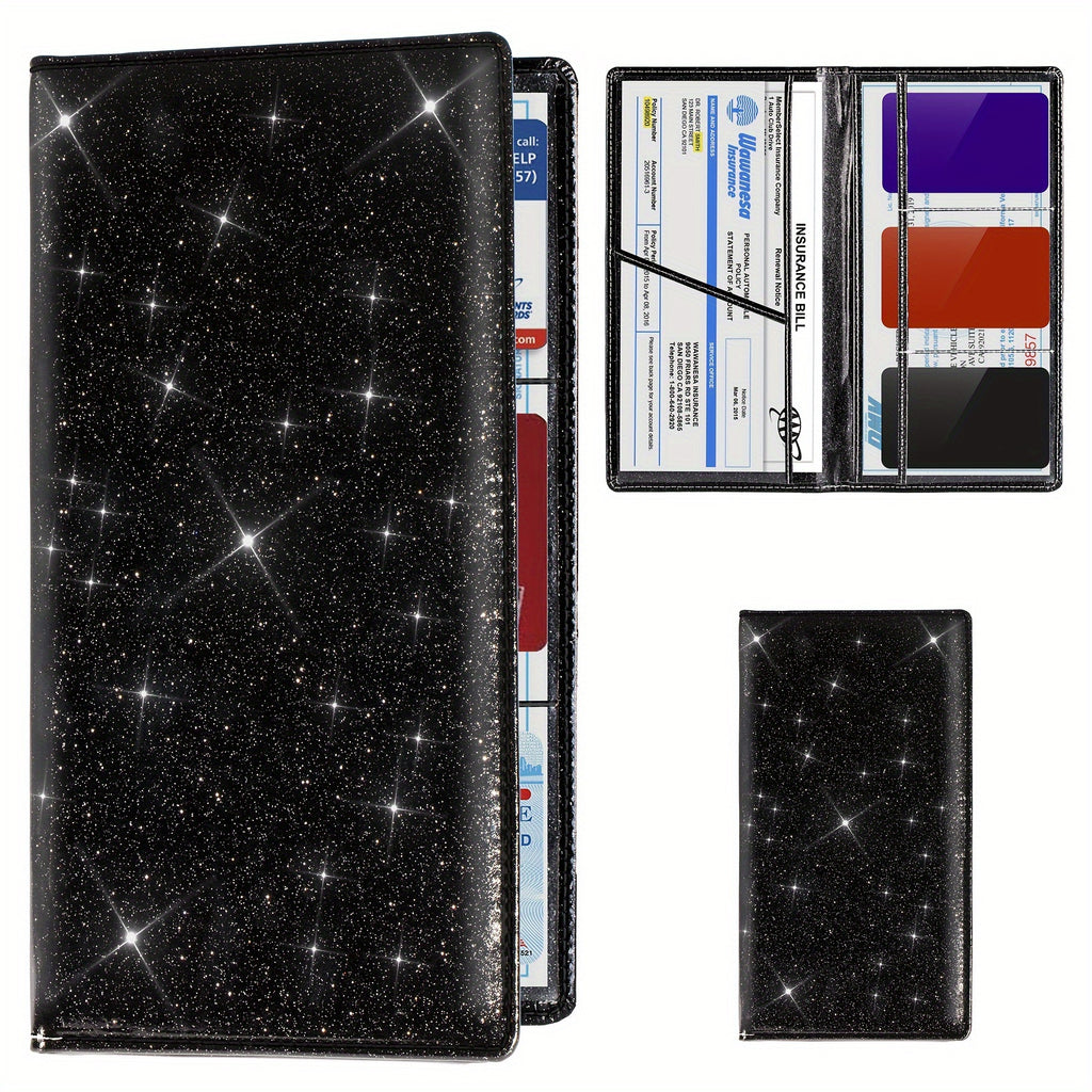 Car Registration And Insurance Card Holder, Vehicle License Document Glove Box Compartment Organizer