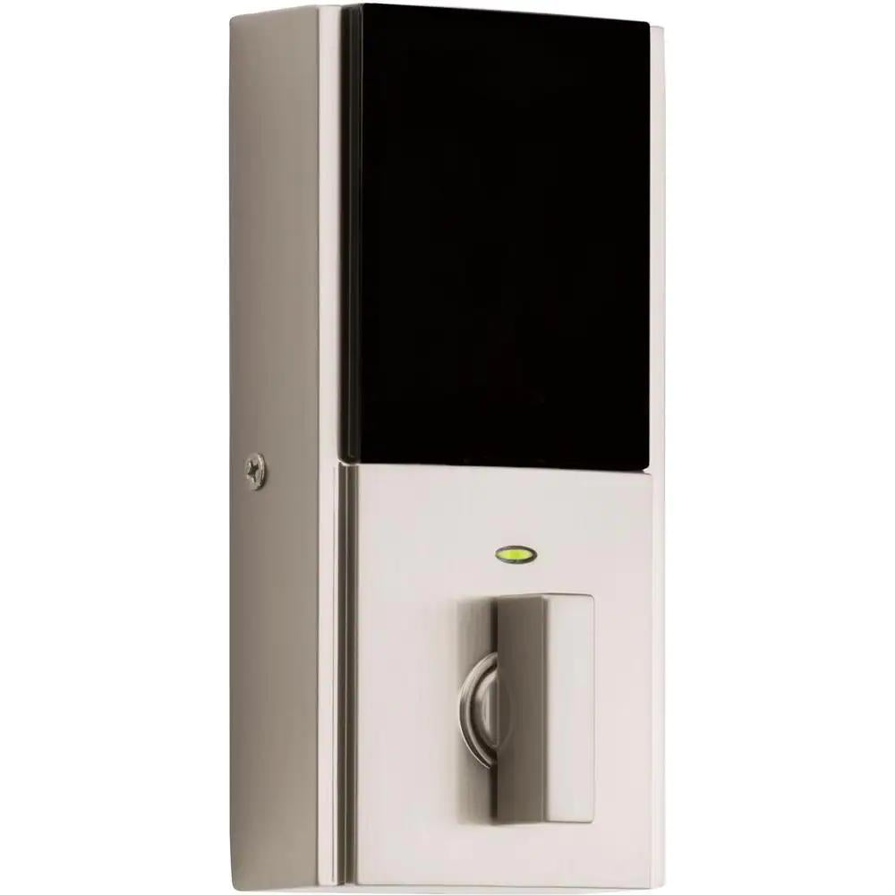 Kevo 2nd Gen Contemporary Square Satin Nickel Single Cylinder Touch-to-Open Bluetooth Smart Lock Deadbolt