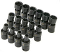 SK Hand Tools 33350 15-Piece 3/8-Inch Drive 6 Point Swivel Metric High Visibility Impact Socket Set
