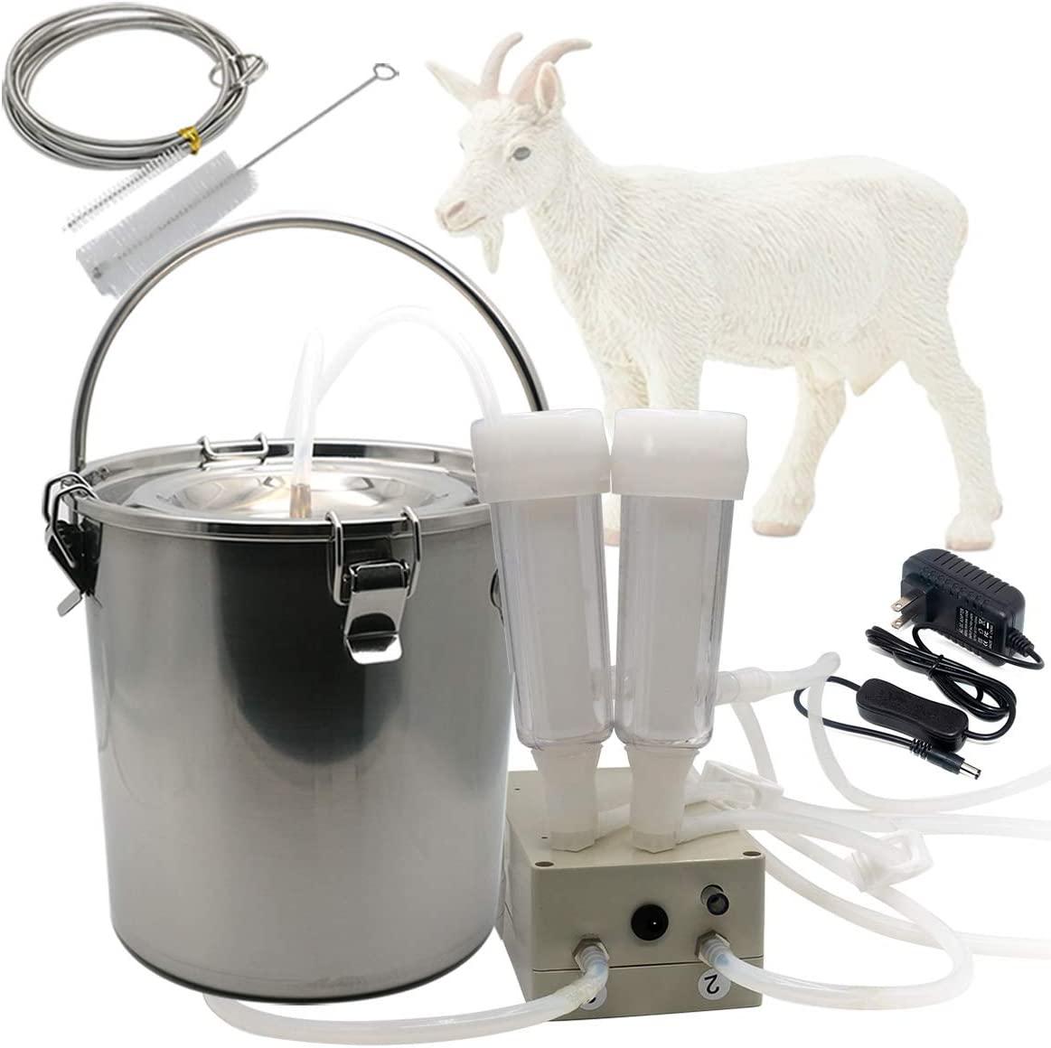 Hantop 3L Goat MilMachine,Portable Pulsation Vacuum Pump Goat Milker Livstock MilMachine (Basic Model)