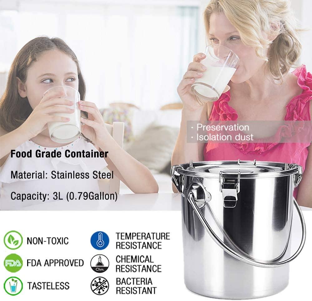Hantop 3L Goat MilMachine,Portable Pulsation Vacuum Pump Goat Milker Livstock MilMachine (Basic Model)